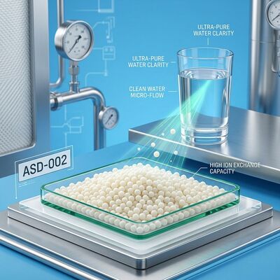 Resina de Troca Aniônica de Base Forte ASD-002 Mídia de Remoção de Nitrato Pureza de 99,8% para Plantas de Água Potável