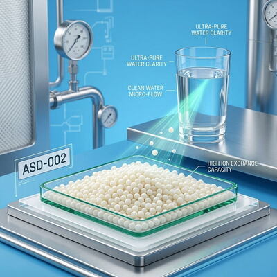 Resina de Troca Aniônica de Base Forte ASD-002 Mídia de Remoção de Nitrato Pureza de 99,8% para Plantas de Água Potável